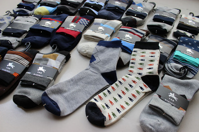 秋冬必備 高品質男士全棉提花彩色襪子，廠家直供